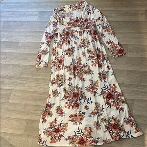 Mother bee maternity xl Floral Long Sleeve Maxi Dress